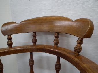 Antique Pair of Beech Captain's/Kitchen Chairs