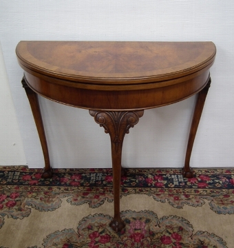George I Style Walnut Foldover Card Table