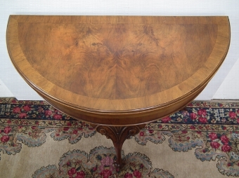 Antique George I Style Walnut Foldover Card Table