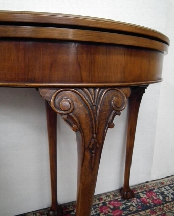 Antique George I Style Walnut Foldover Card Table