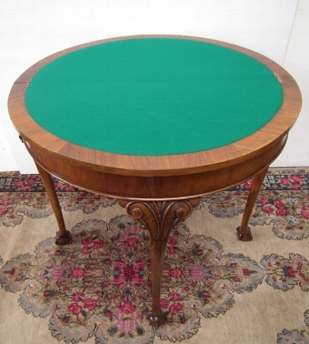 Antique George I Style Walnut Foldover Card Table