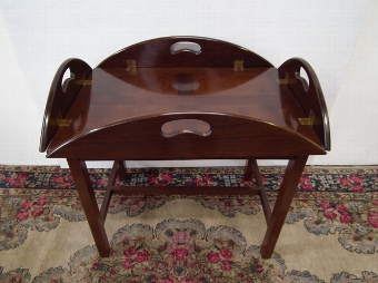 Antique George III Style Mahogany Butlers Tray and Stand
