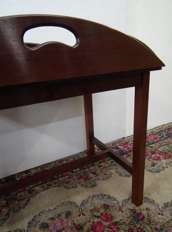 Antique George III Style Mahogany Butlers Tray and Stand