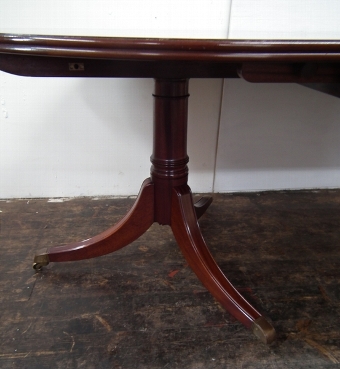 Antique Regency Style Twin Pillar Dining Table