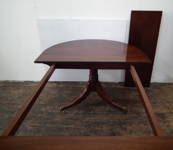 Antique Regency Style Twin Pillar Dining Table