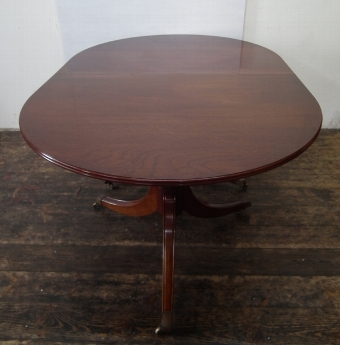Antique Regency Style Twin Pillar Dining Table
