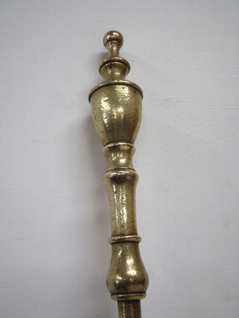 Antique Set of 3 Victorian Cast Brass Fire Irons