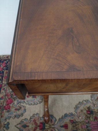 Antique George III Style Unusual Flamed Walnut Sofa Table