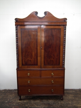Antique William IV Mahogany Linen press