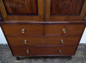 Antique William IV Mahogany Linen press