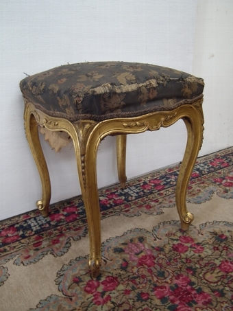 Victorian Carved and Gilded Stool