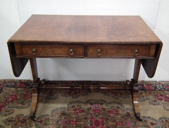 George III Style Walnut Sofa Table