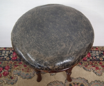 Antique Victorian Walnut Revolving Adjustable Piano Stool