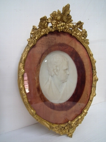 Antique Set of 3 Unusual Victorian Wax Portraits