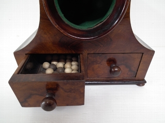 Antique Mid Victorian Burr Walnut Ballot Box