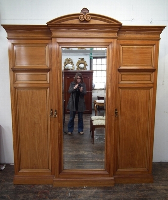 Antique Howard & Son London Satinwood Wardrobe