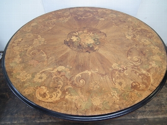 Antique Exhibition Quality Mid Victorian Marquetry Breakfast Table