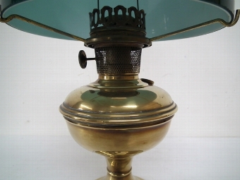 Antique Victorian Small Brass and Glass Paraffin Lamp