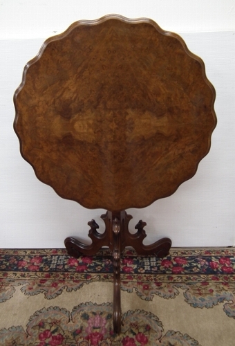 Victorian Burr Walnut Snap Top Occasional Table