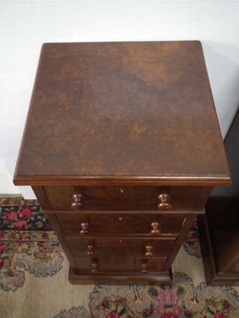 Antique Pair of Victorian Burr Walnut Bedside Cabinets