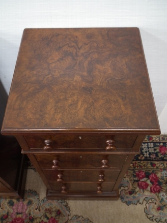 Antique Pair of Victorian Burr Walnut Bedside Cabinets