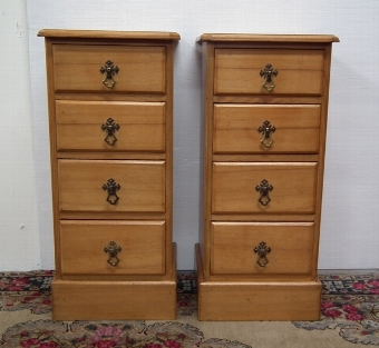 Antique Pair of Late Victorian Ash Bedside Cabinets