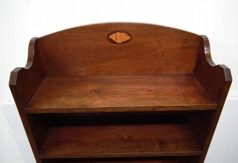 Antique Edwardian Mahogany Inlaid Open Bookcase