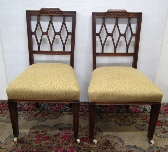 Antique Pair of Late Victorian Mahogany Drawing Room Chairs