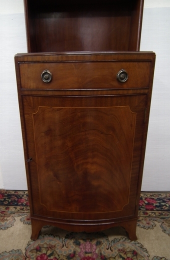 Antique Sheraton Style Bow Front Inlaid Mahogany Cabinet