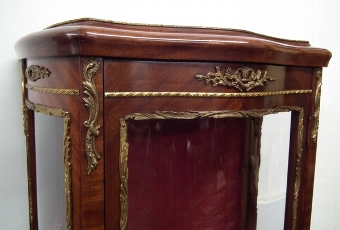 Antique Vernis Martin Style Serpentine Display Cabinet