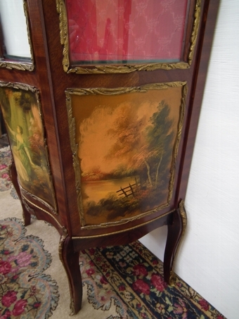 Antique Vernis Martin Style Serpentine Display Cabinet