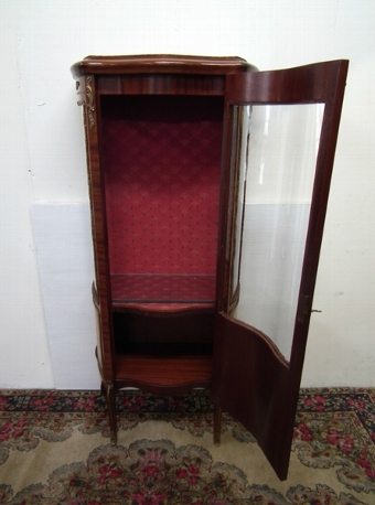 Antique Vernis Martin Style Serpentine Display Cabinet
