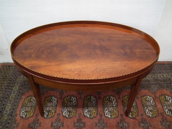 Antique Sheraton Style Inlaid Mahogany Coffee Table