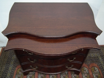 Antique George III Style Serpentine Small Mahogany Chest of Drawers