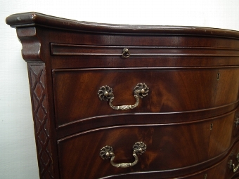 Antique George III Style Serpentine Small Mahogany Chest of Drawers