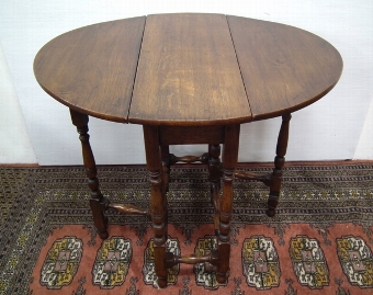 Antique Jacobean Style Miniature Oak Gateleg Table