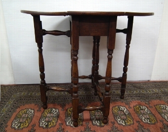 Antique Jacobean Style Miniature Oak Gateleg Table