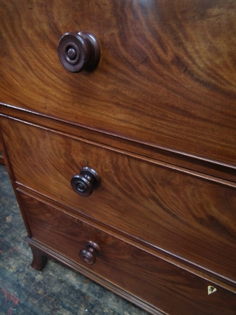 Antique George III Brass Inlaid Mahogany Linen Press