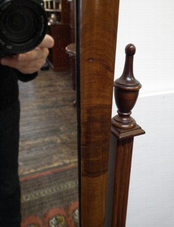 Antique Queen Anne Style Walnut Cheval Mirror