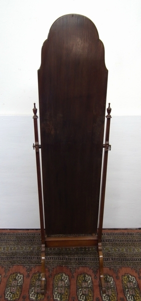 Antique Queen Anne Style Walnut Cheval Mirror