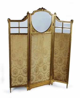 Adams Style Gilded and Glazed Fire Screen