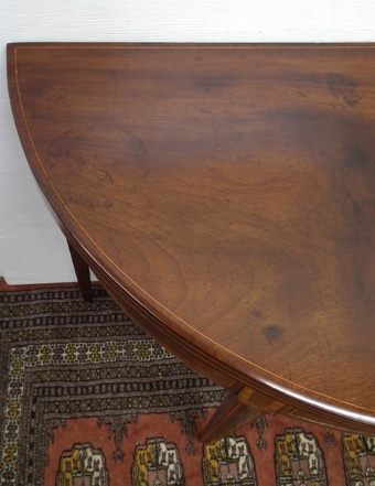 Antique George III Inlaid Mahogany Foldover Tea Table