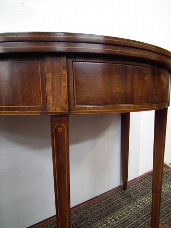 Antique George III Inlaid Mahogany Foldover Tea Table
