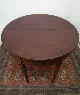 Antique George III Inlaid Mahogany Foldover Tea Table