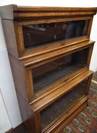 Antique Oak Waterfall Front Sectional/Stacker Bookcase