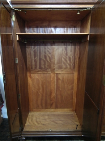 Antique Late Victorian 3 Door Walnut Wardrobe