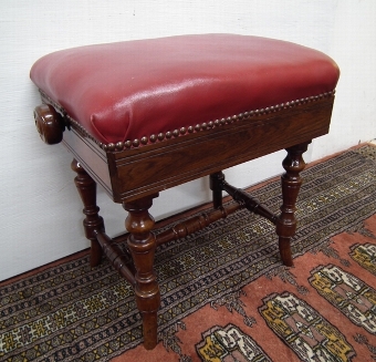 Victorian Rosewood Adjustable Piano Stool