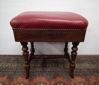 Antique Victorian Rosewood Adjustable Piano Stool