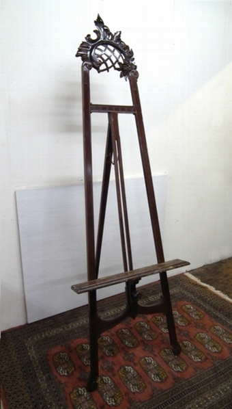 Carved Mahogany Easel