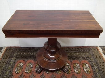 Antique Early Victorian Rosewood Foldover Tea Table